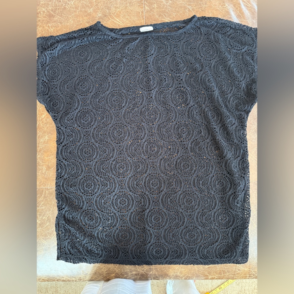 Speedo Black Crochet Swim Coverup xl